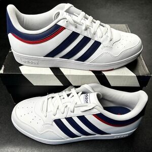 Adidas Hoops 4.0 Low Top Basketball Shoes White Navy‎ Red Mens Size 10.5 JQ9986